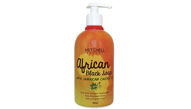 Mitchell African Liquid Black Soap with Jamaican Castor Oil 16.9 Oz.